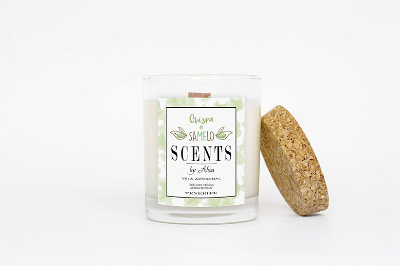 Vela mediana 150 ml Flor de Tiaré Chispa de Samelo - Imagen 2