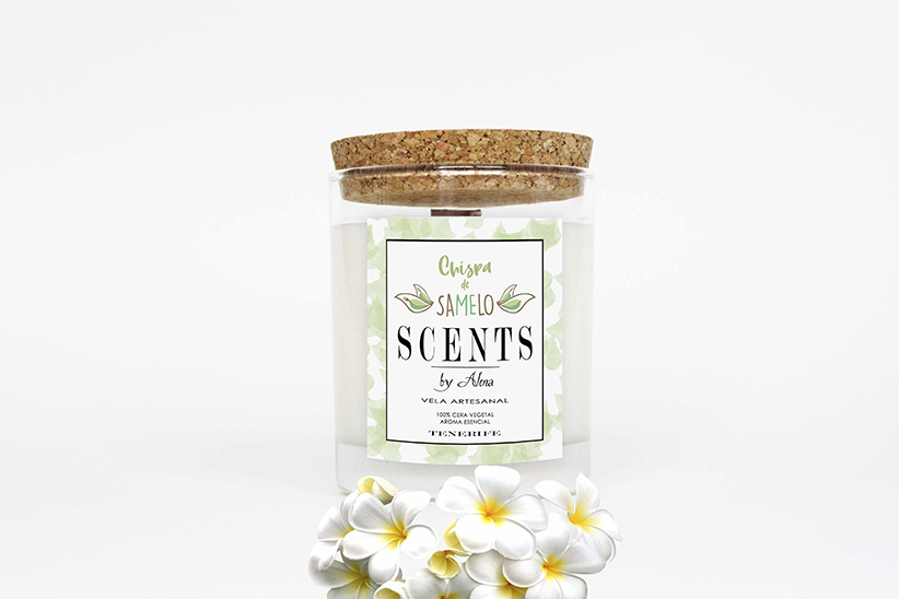Vela mediana 150 ml Flor de Tiaré Chispa de Samelo