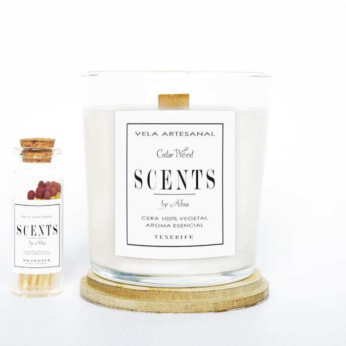Alternative view of Vela grande 235 ml Madera de Cedro
