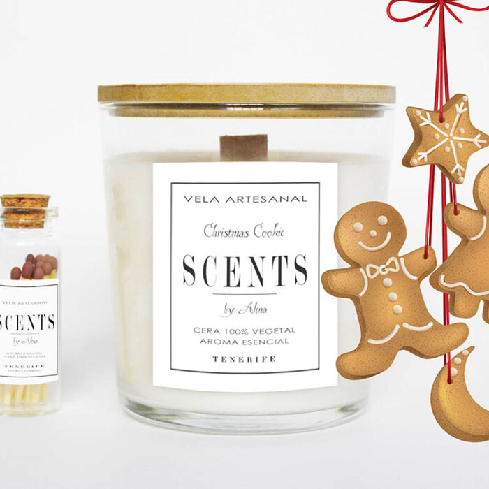 Vela grande 235 ml Galletas de Navidad