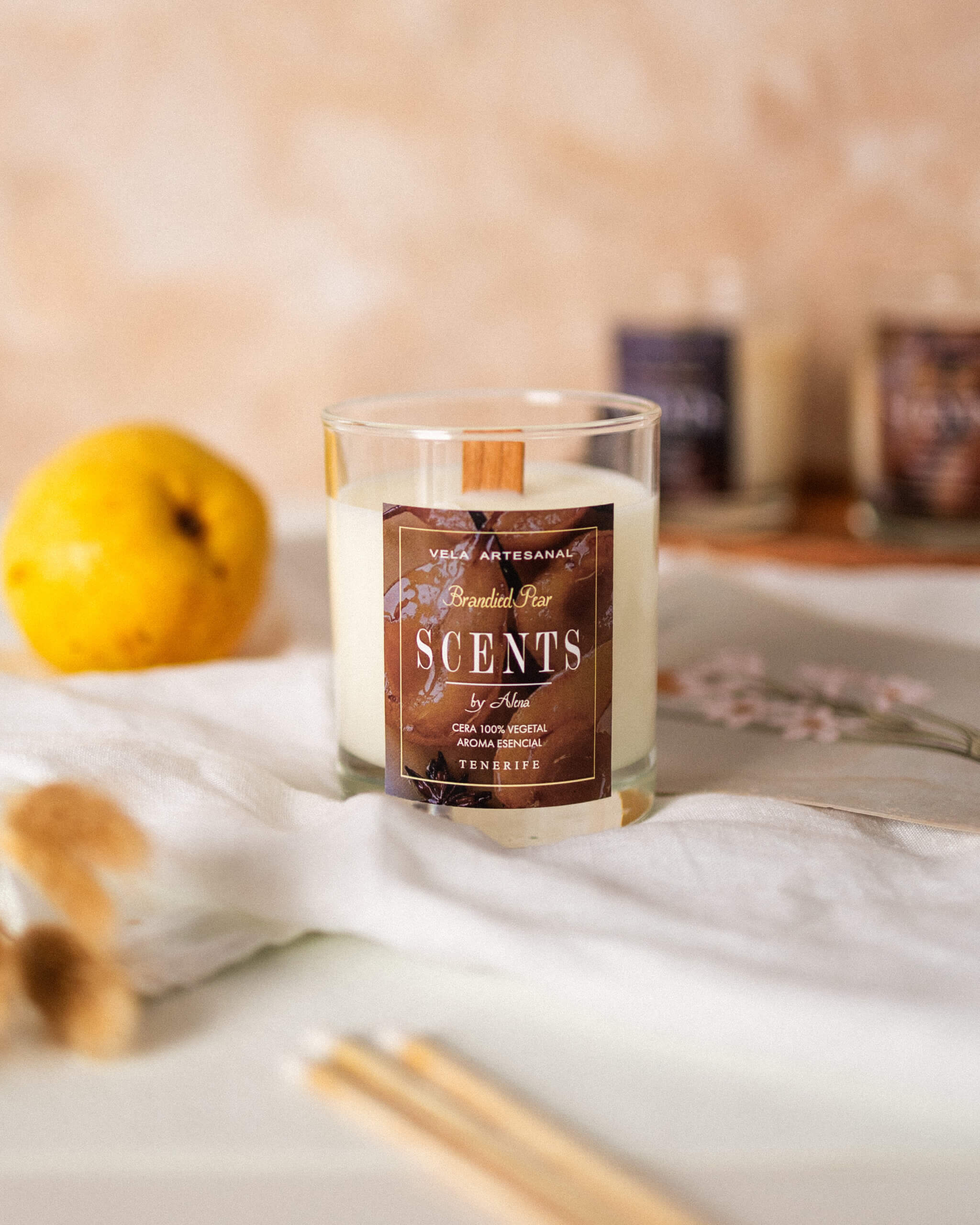 Vela mediana 150 ml Pera&Brandy - Imagen 2