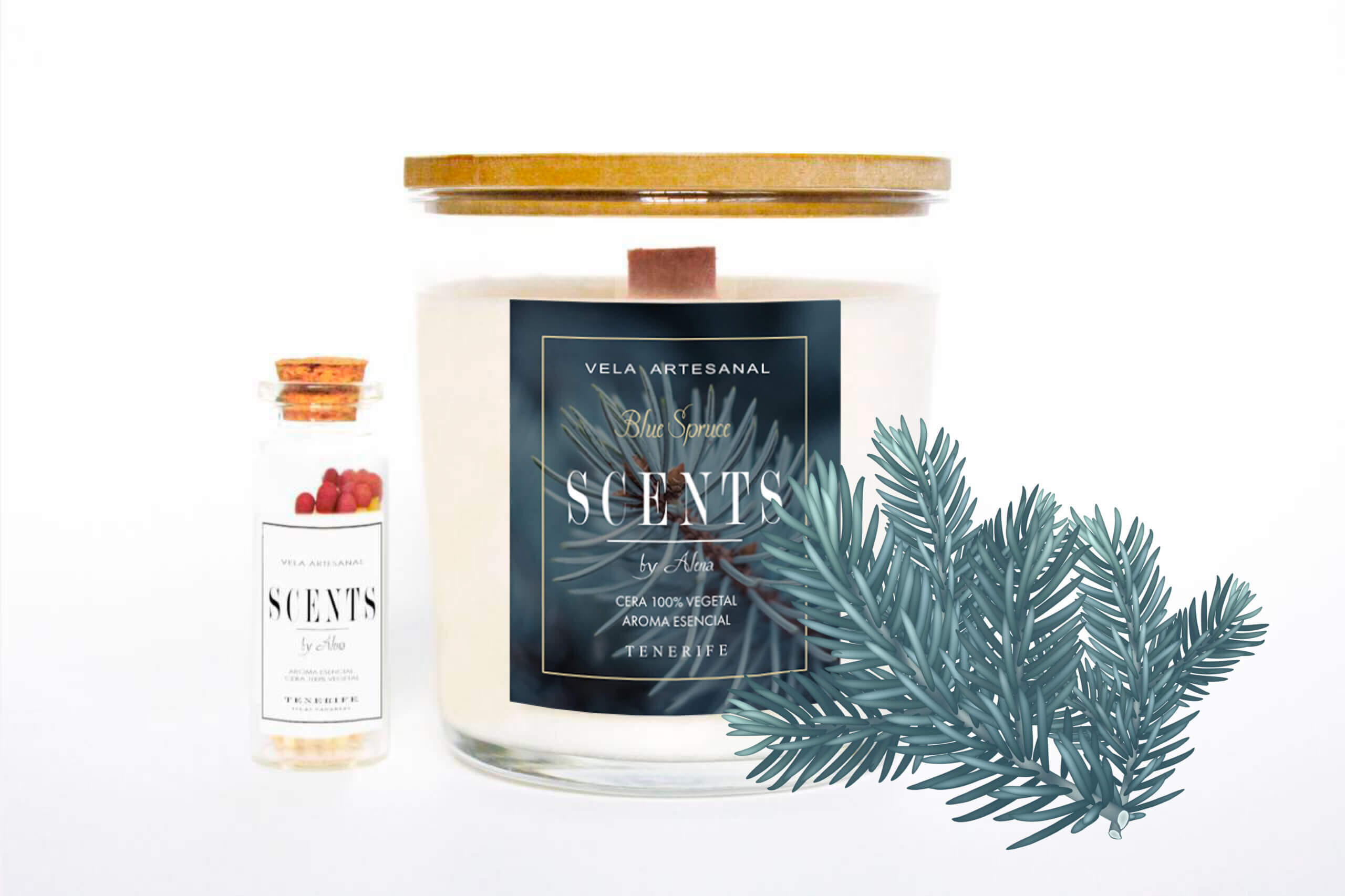 Vela grande 235 ml Abeto Azul